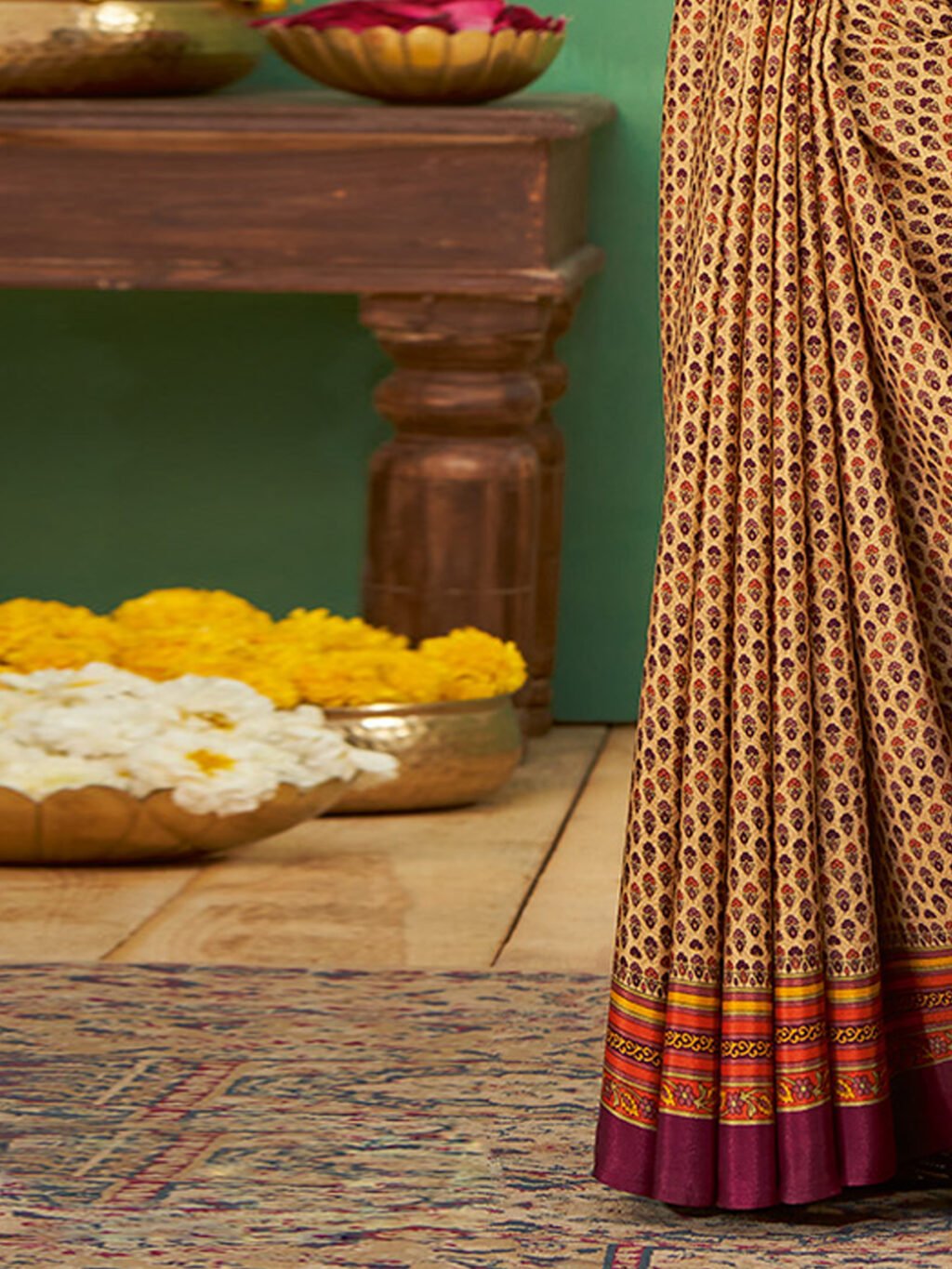 Beige Saree - Image 4
