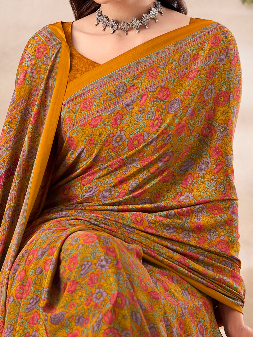 Mustard Saree - Image 4