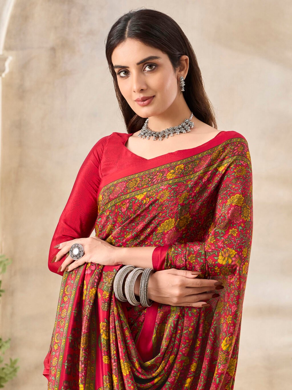showcasing the beauty and craftsmanship of Party Wear Saree.