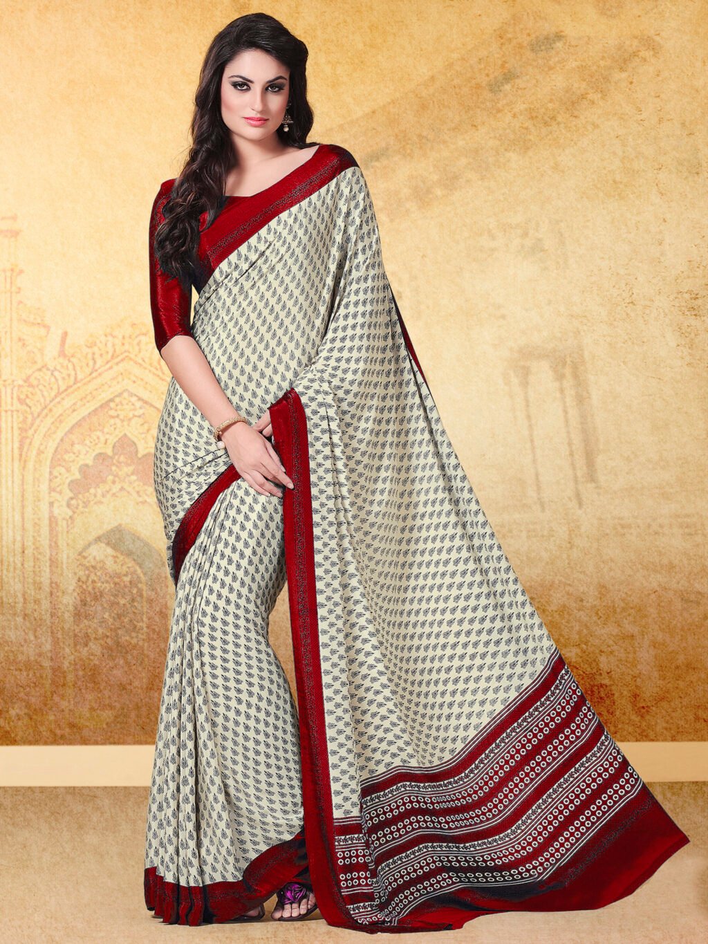 Image of Cream Saree