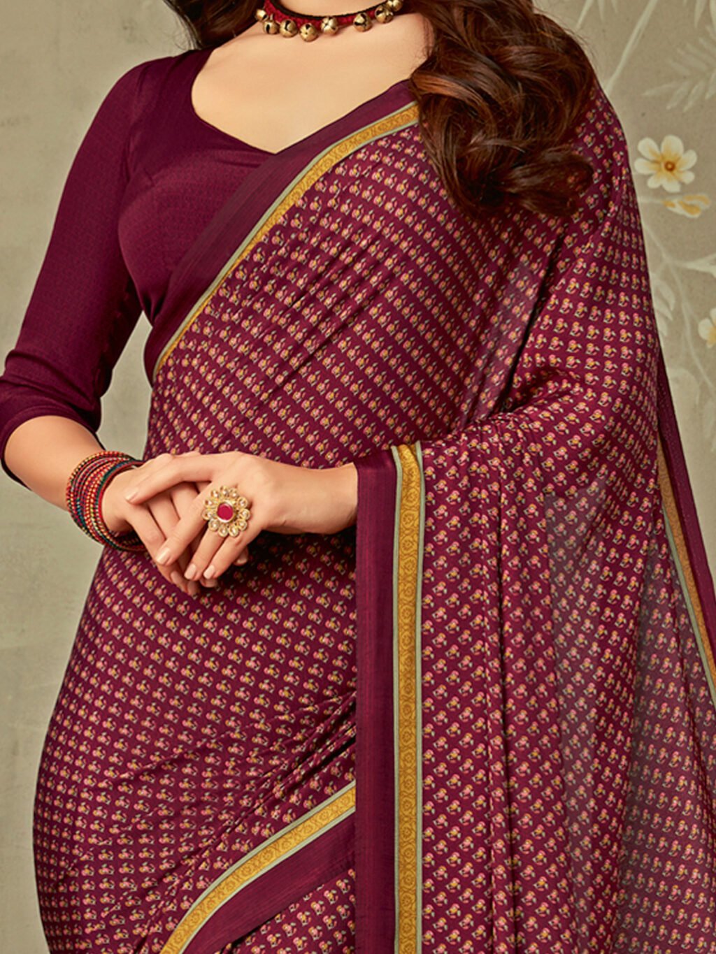 Magenta Saree - Image 3
