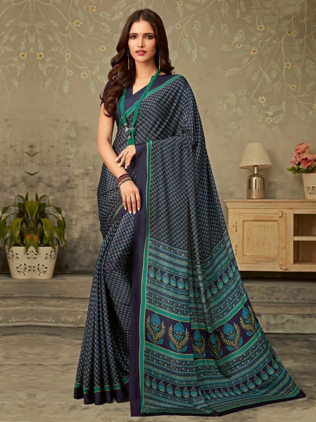 Image of Navy Blue Saree