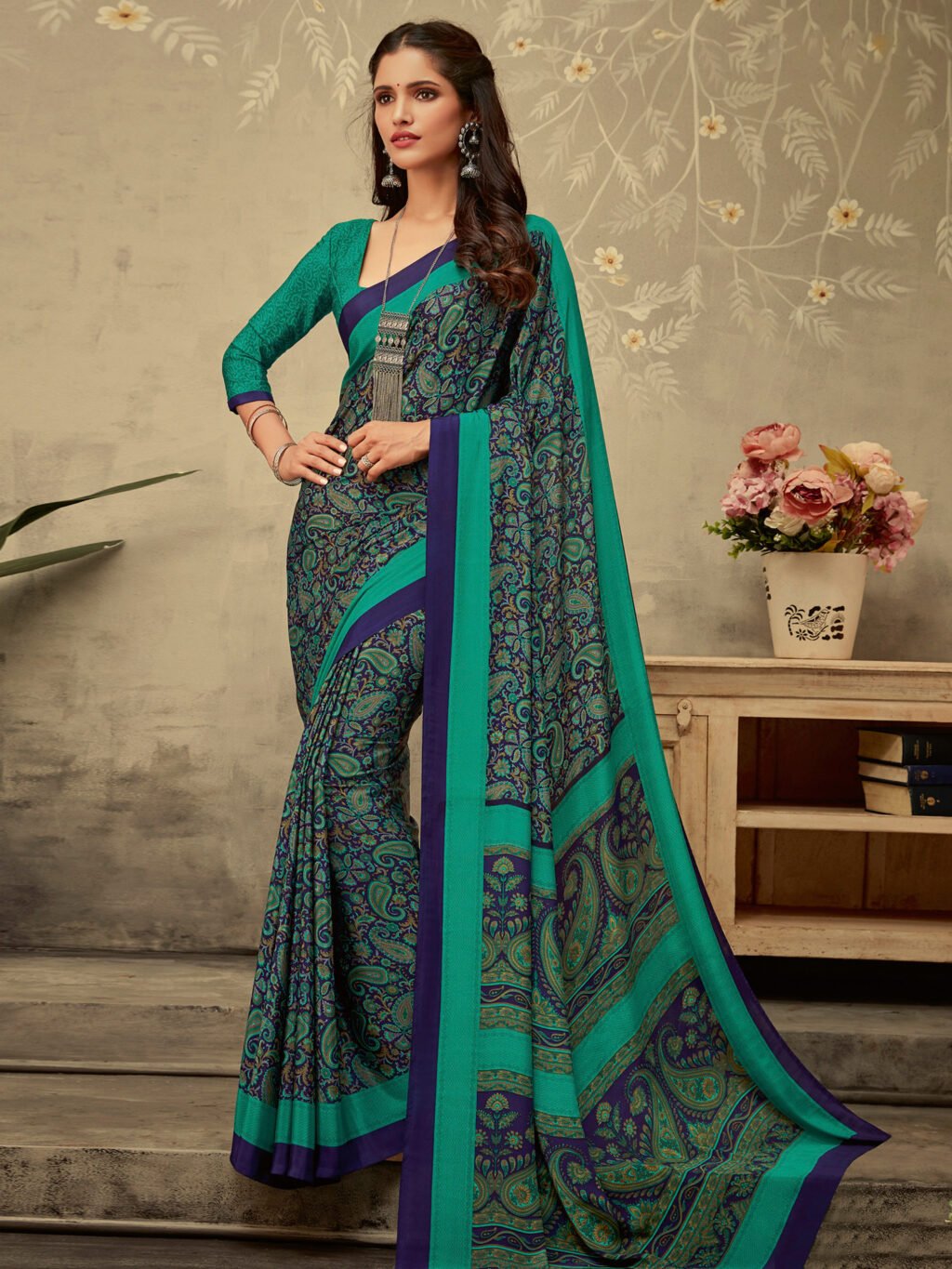 Image of Navy Blue Saree