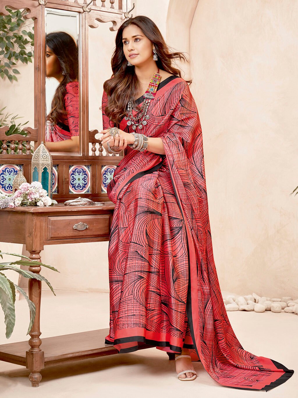 showcasing the beauty and craftsmanship of Designer Saree.