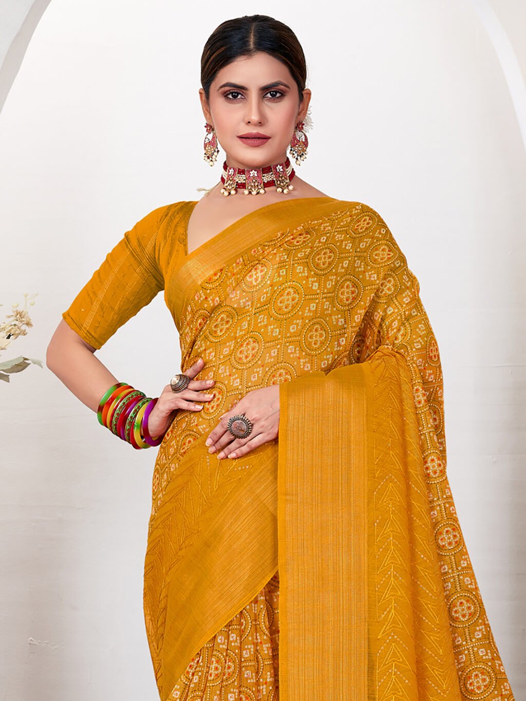 showcasing the beauty and craftsmanship of Party Wear Saree.