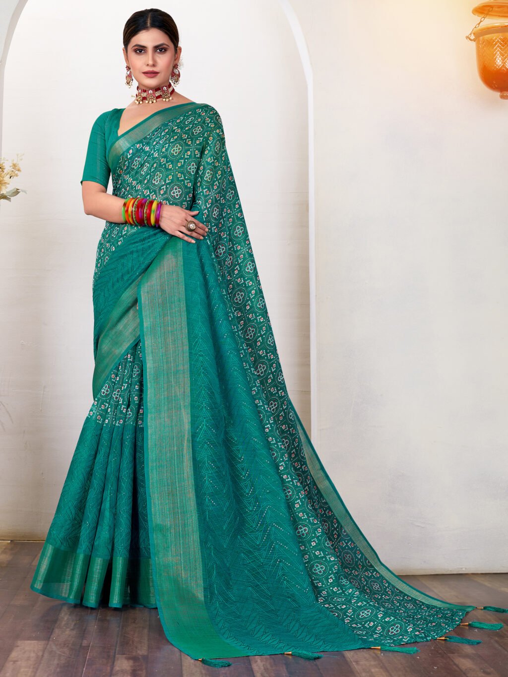 Image of Blue Silk Saree