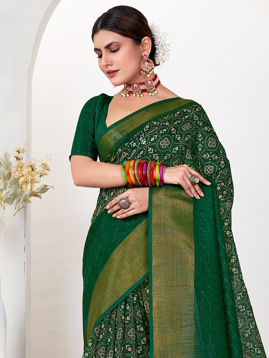 showcasing the beauty and craftsmanship of Silk Saree.