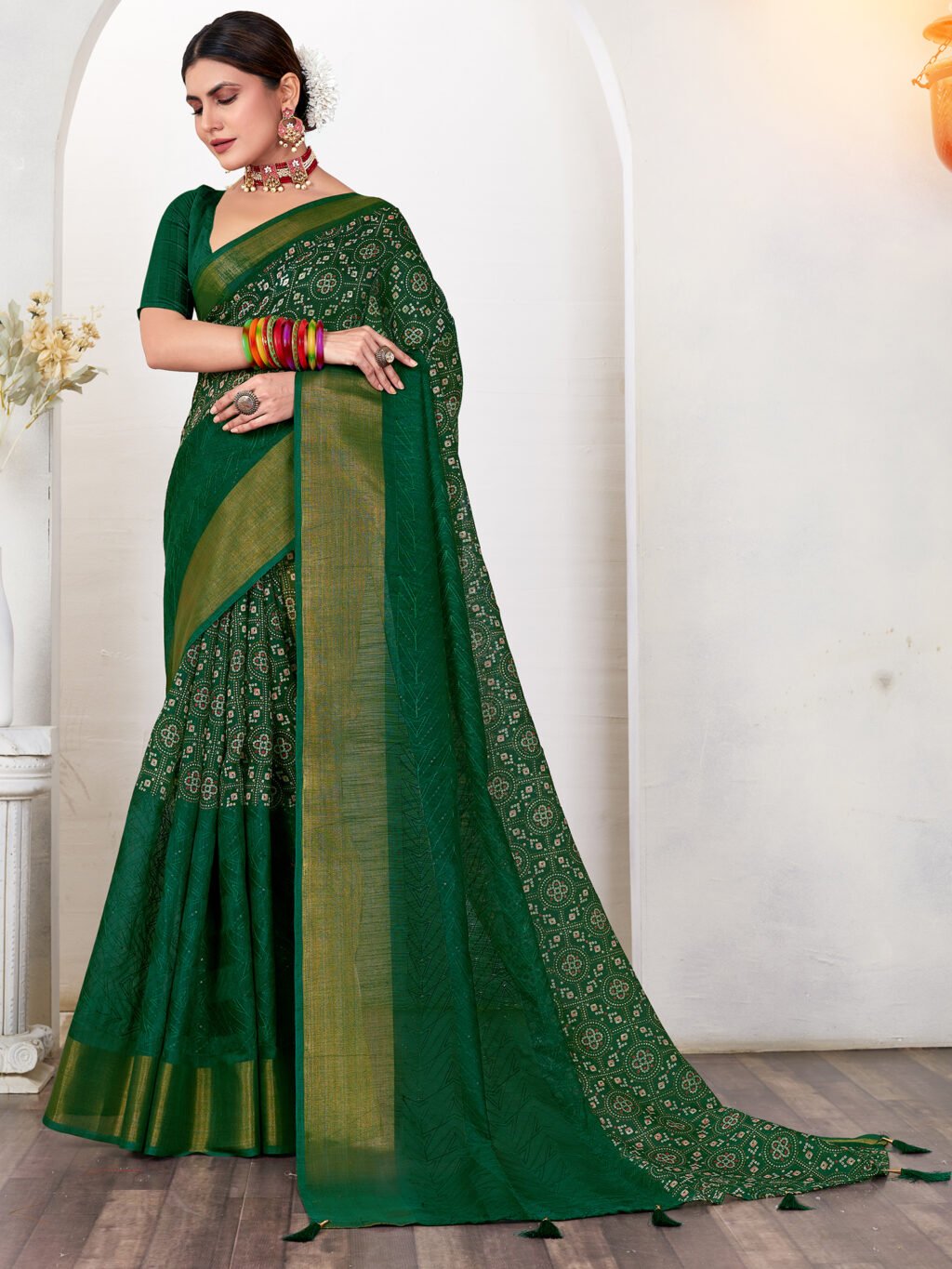 Image of Green Silk Saree