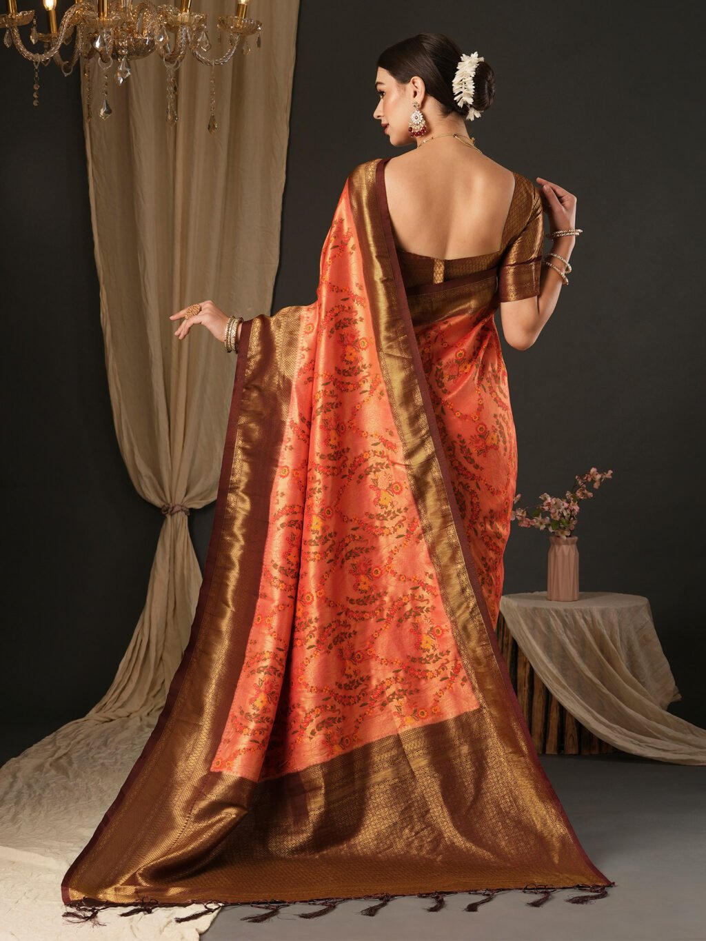 showcasing the beauty and craftsmanship of Designer Saree.