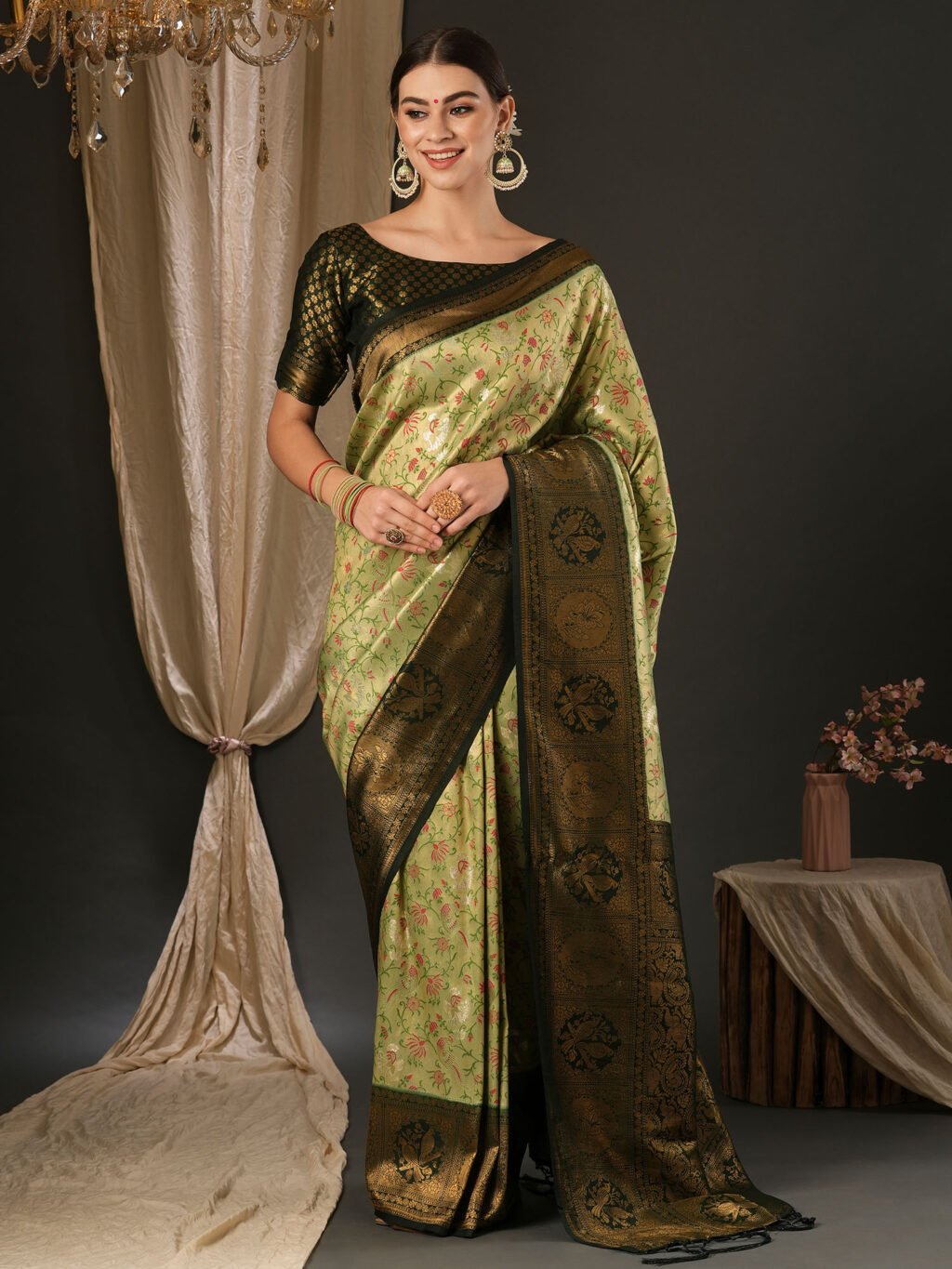 Image of Light Green Silk Saree