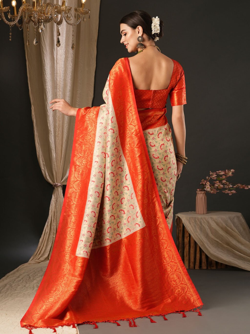 showcasing the beauty and craftsmanship of Festive Saree.