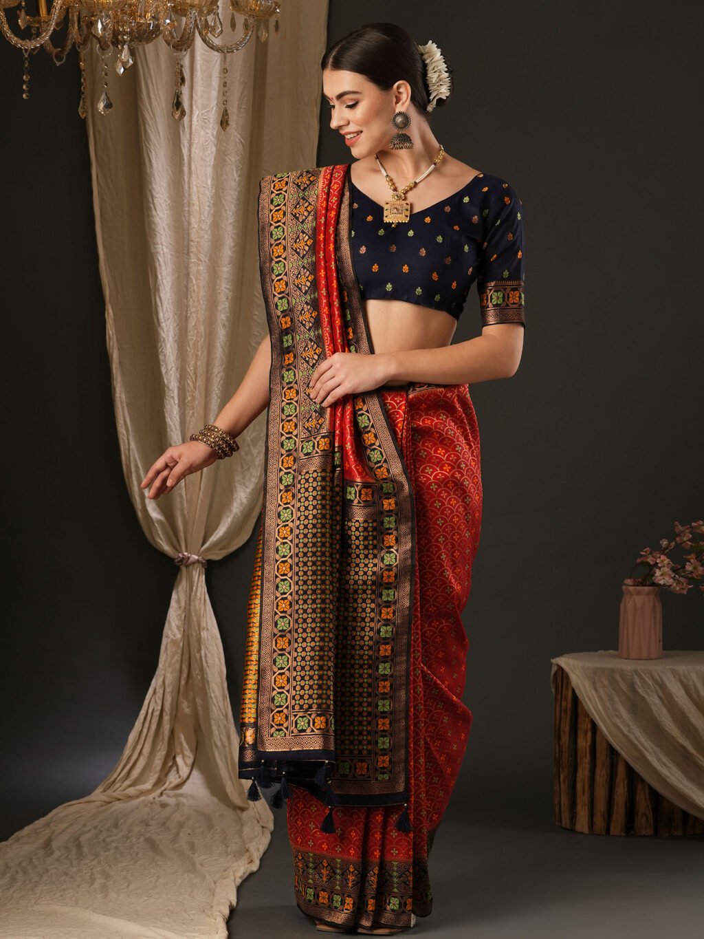 Image of Red Silk Saree