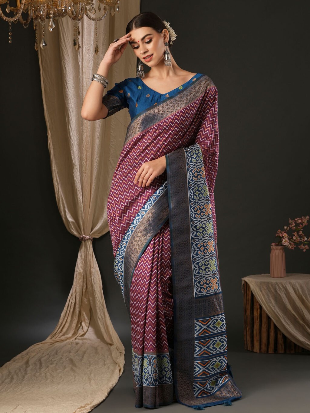 Image of Mauve Silk Saree