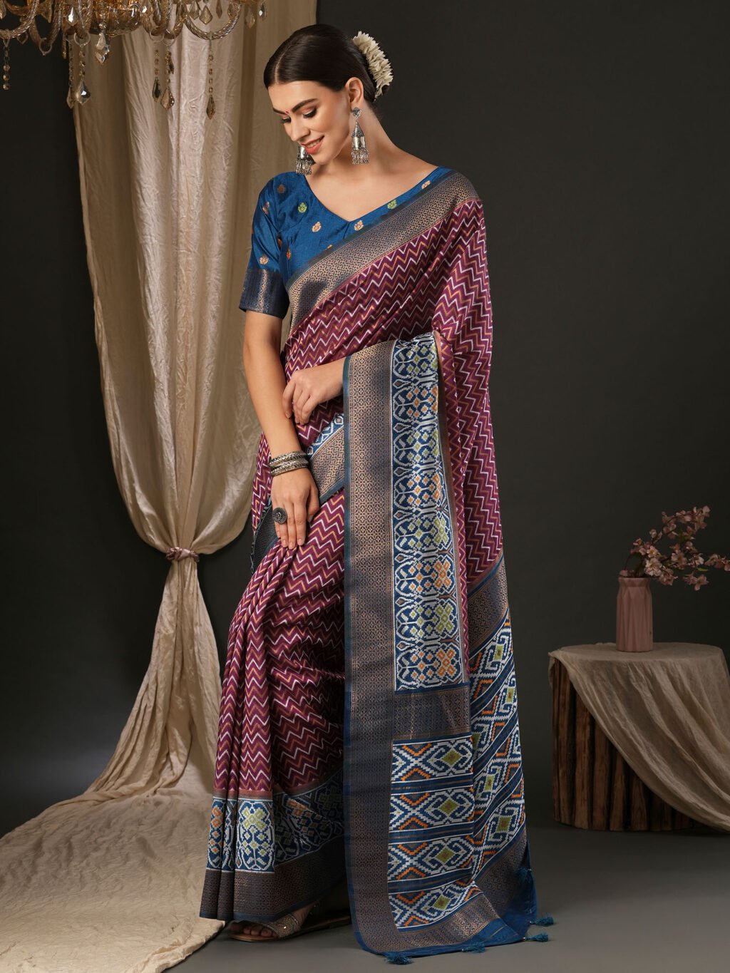 Mauve Silk Saree - Image 3