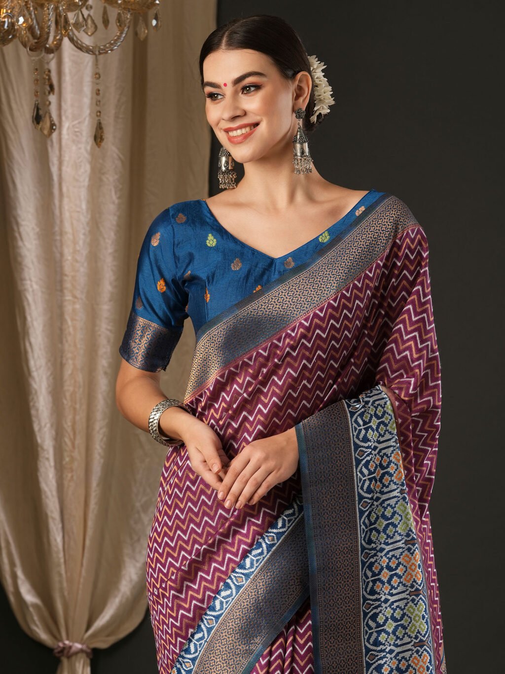 Mauve Silk Saree - Image 4