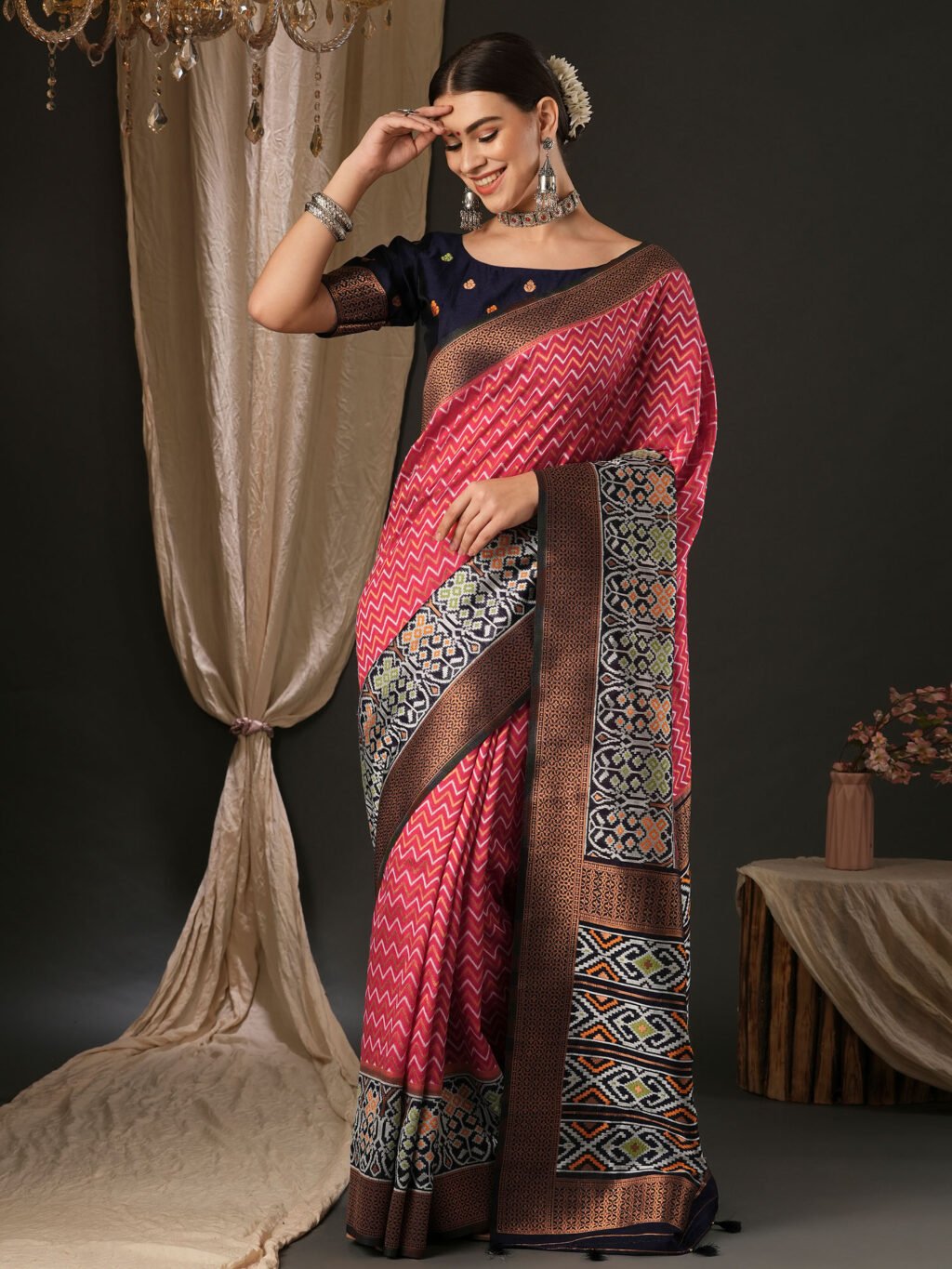 Image of Pink Silk Saree