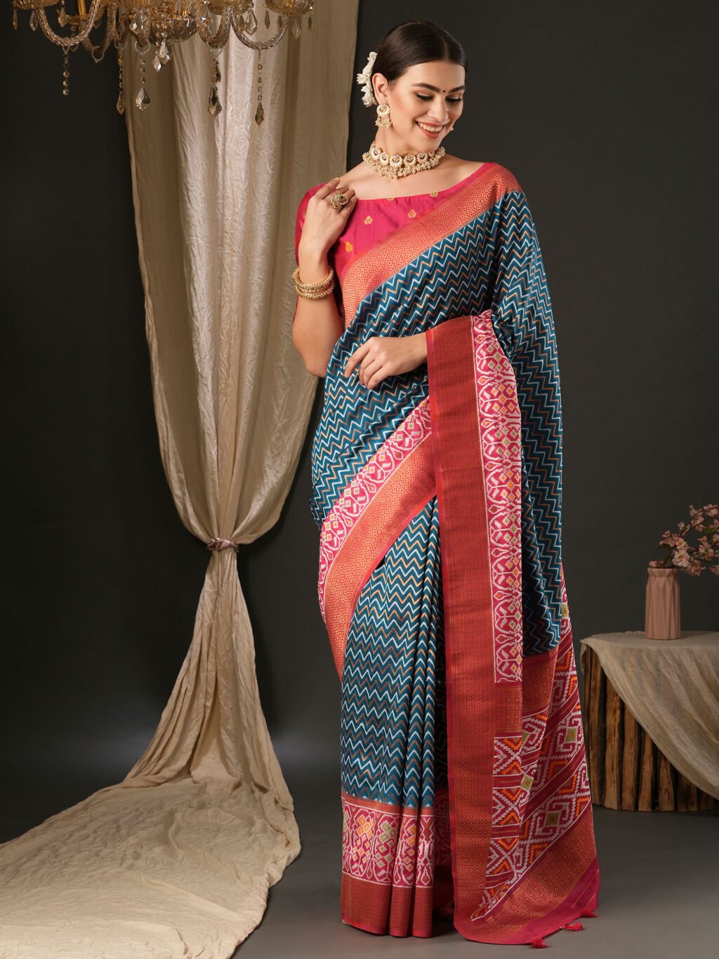 Image of Blue Silk Saree