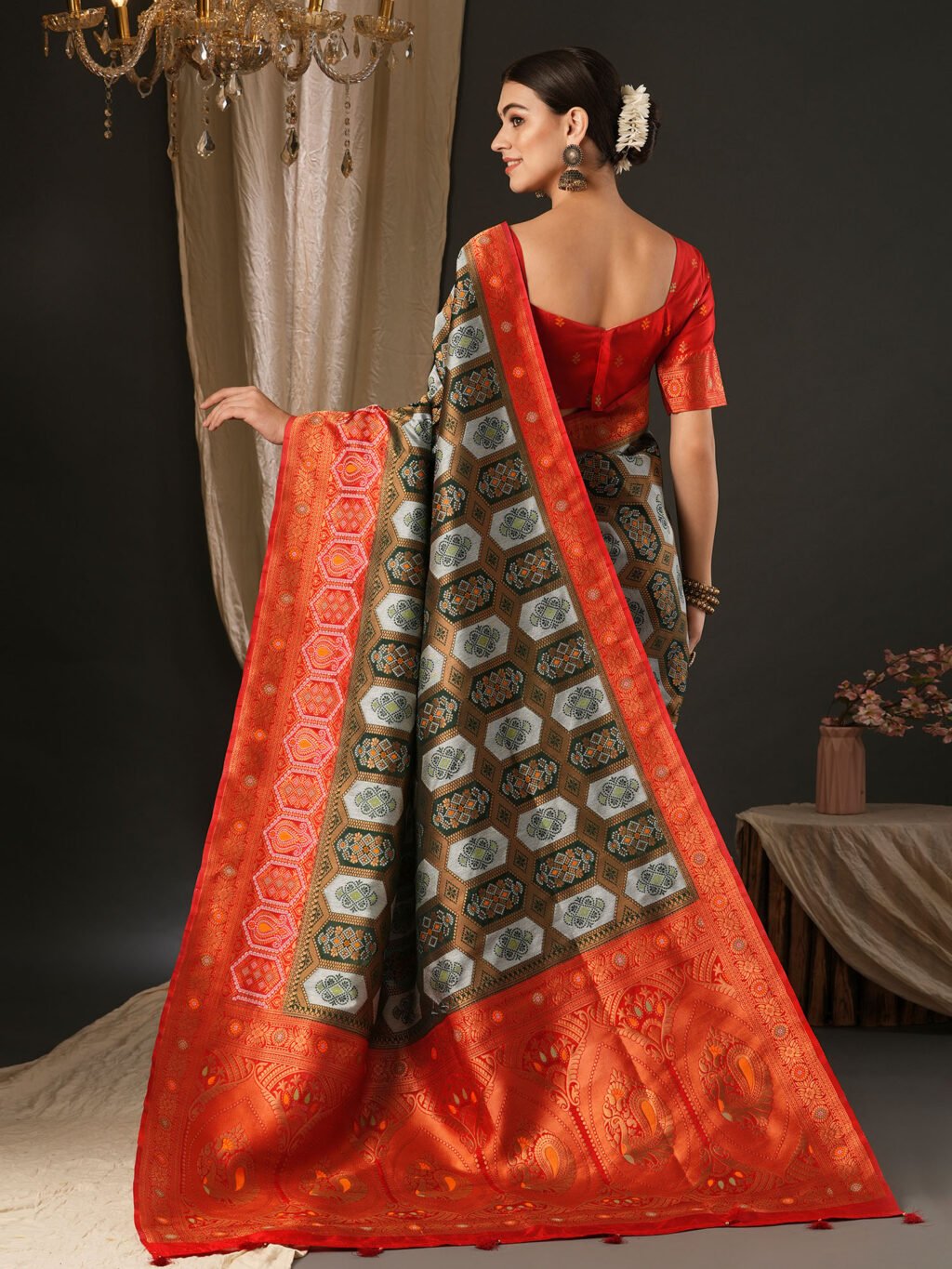 showcasing the beauty and craftsmanship of Party Wear Saree.