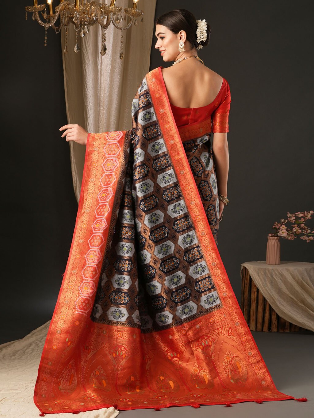 showcasing the beauty and craftsmanship of Party Wear Saree.
