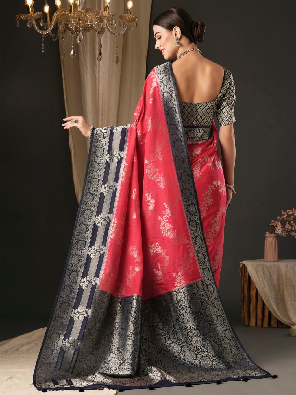 showcasing the beauty and craftsmanship of Designer Saree.