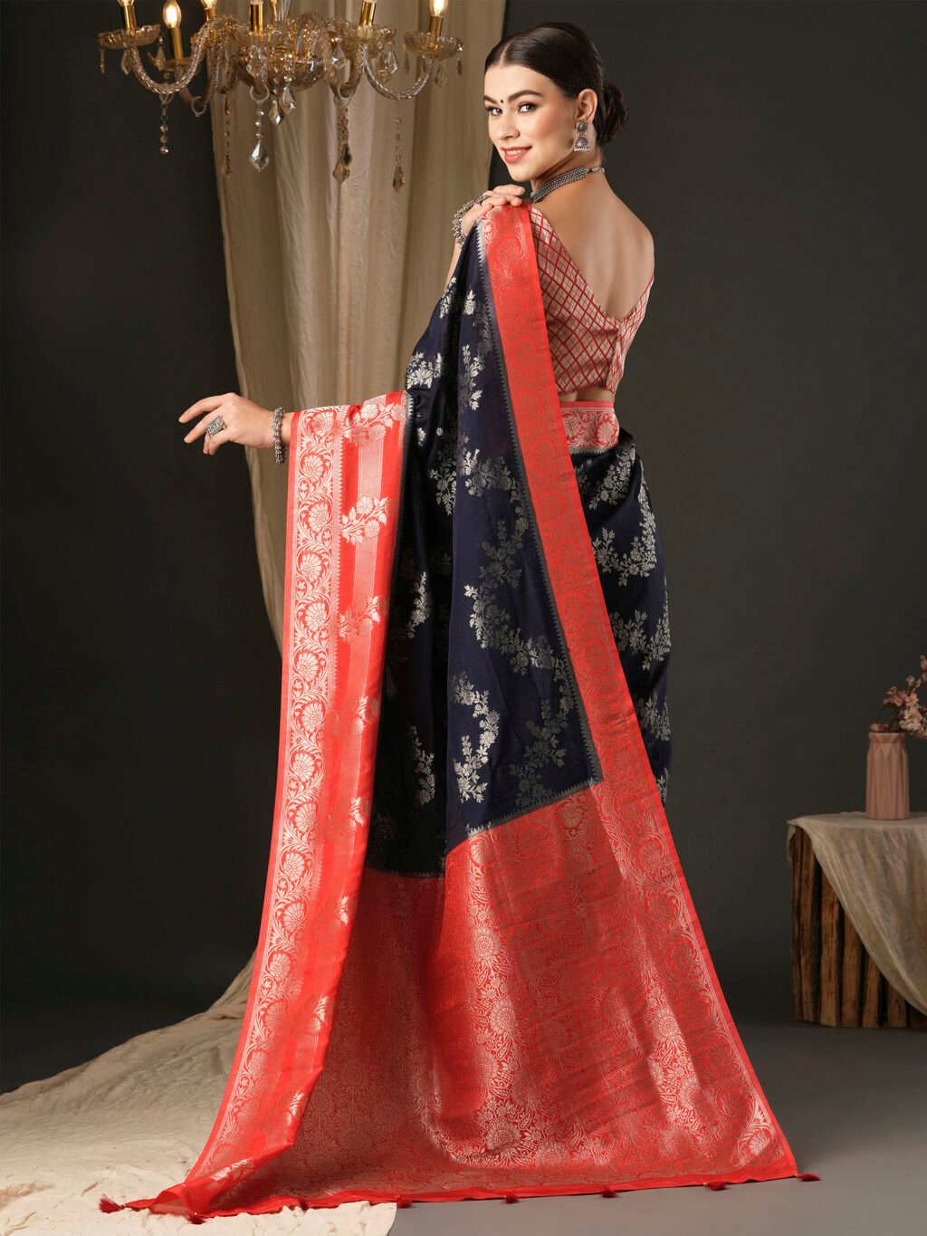 showcasing the beauty and craftsmanship of Festive Saree.