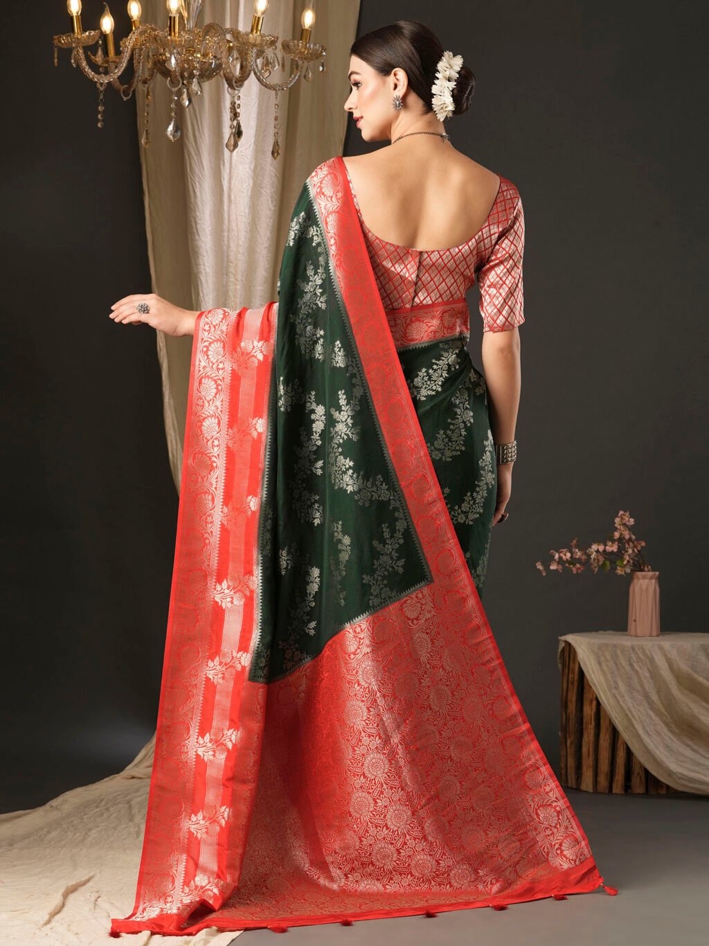 showcasing the beauty and craftsmanship of Festive Saree.