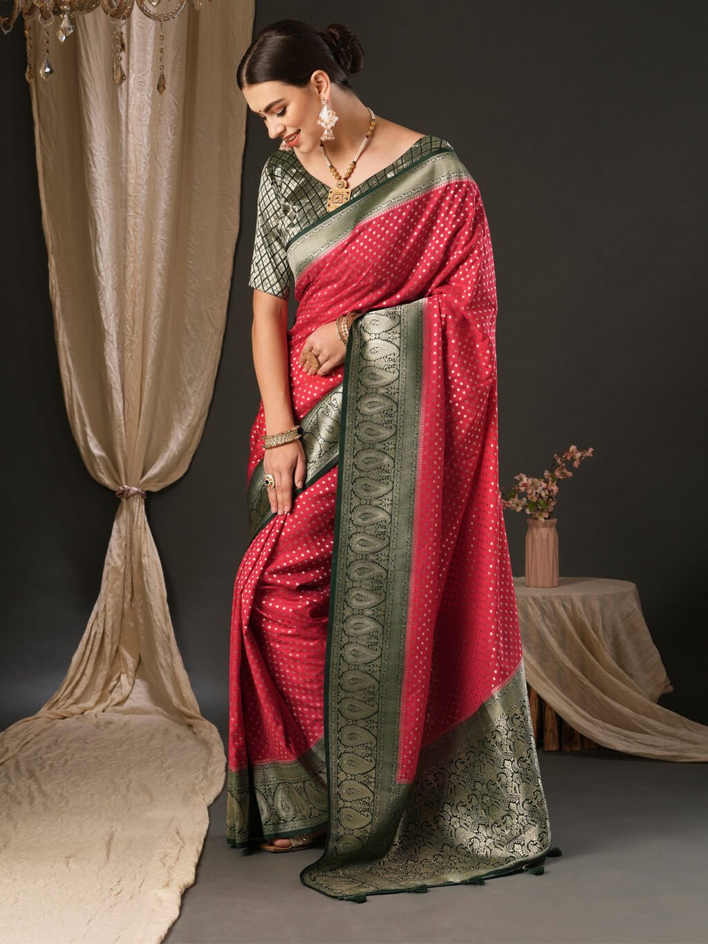 showcasing the beauty and craftsmanship of Silk Saree.