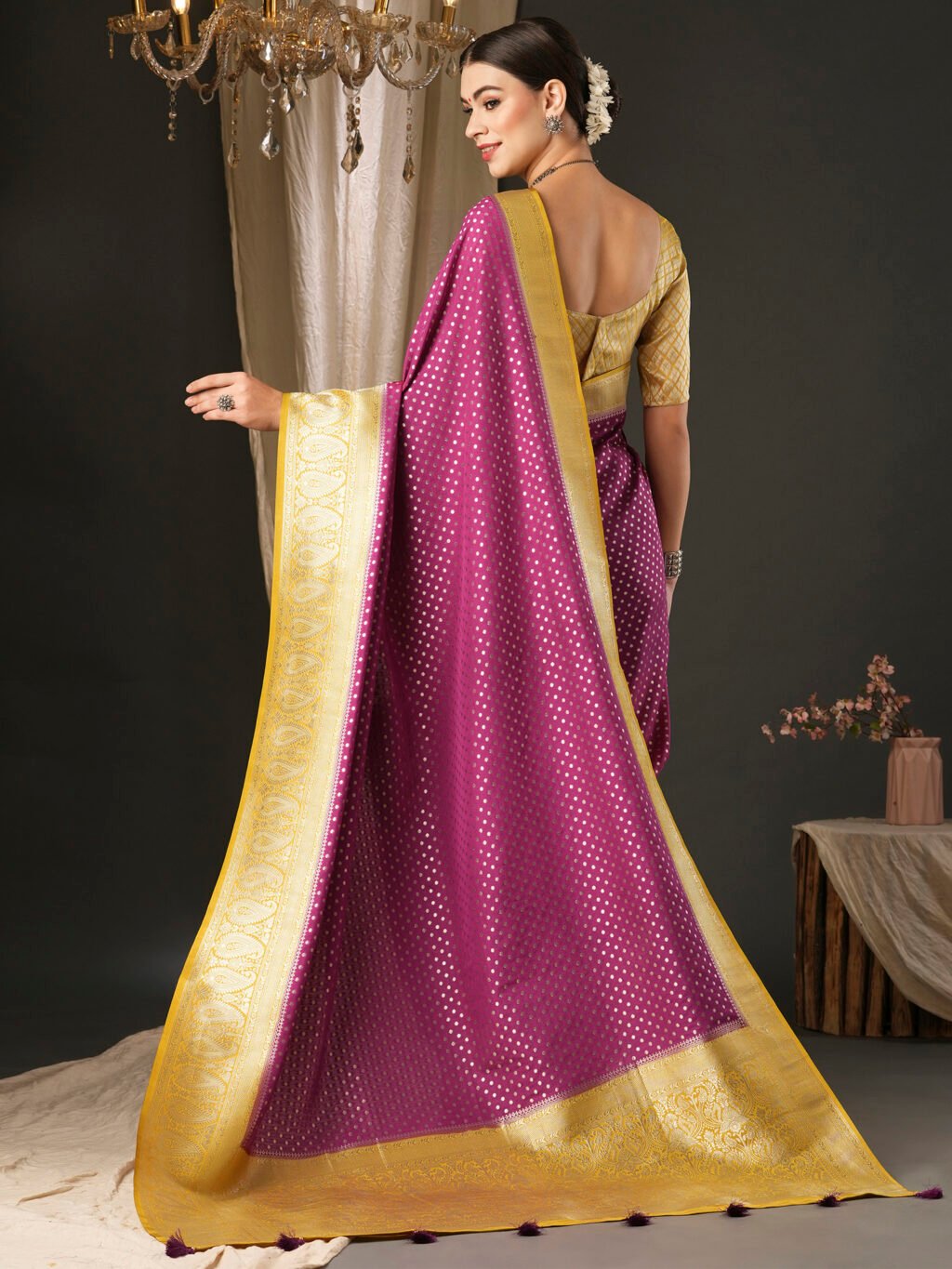 showcasing the beauty and craftsmanship of Designer Saree.