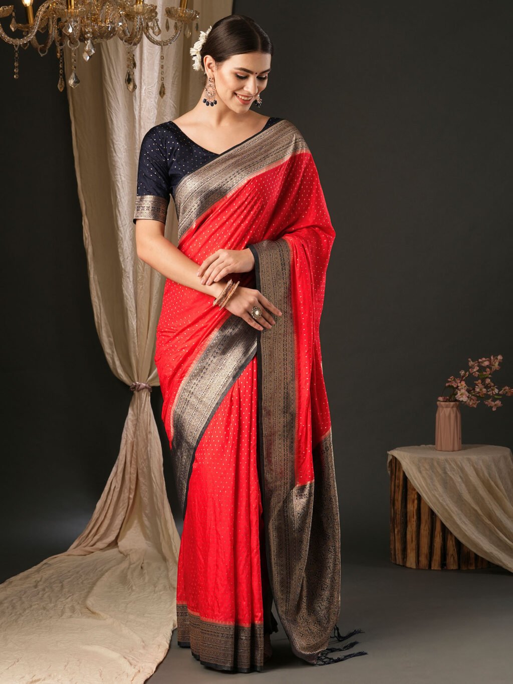 Image of Red Silk Saree