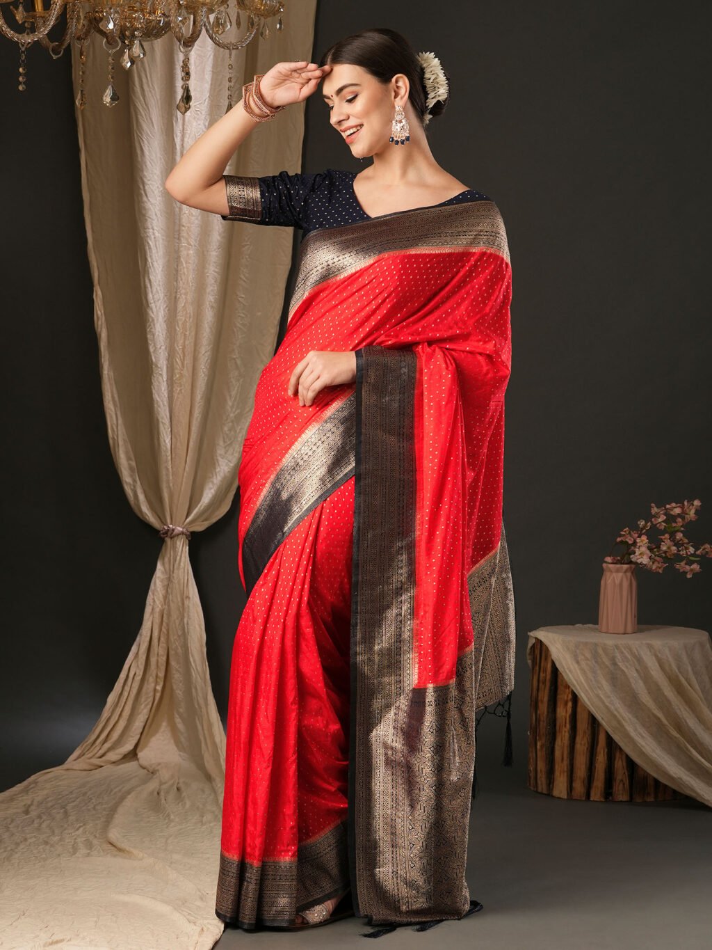 Red Silk Saree - Image 3