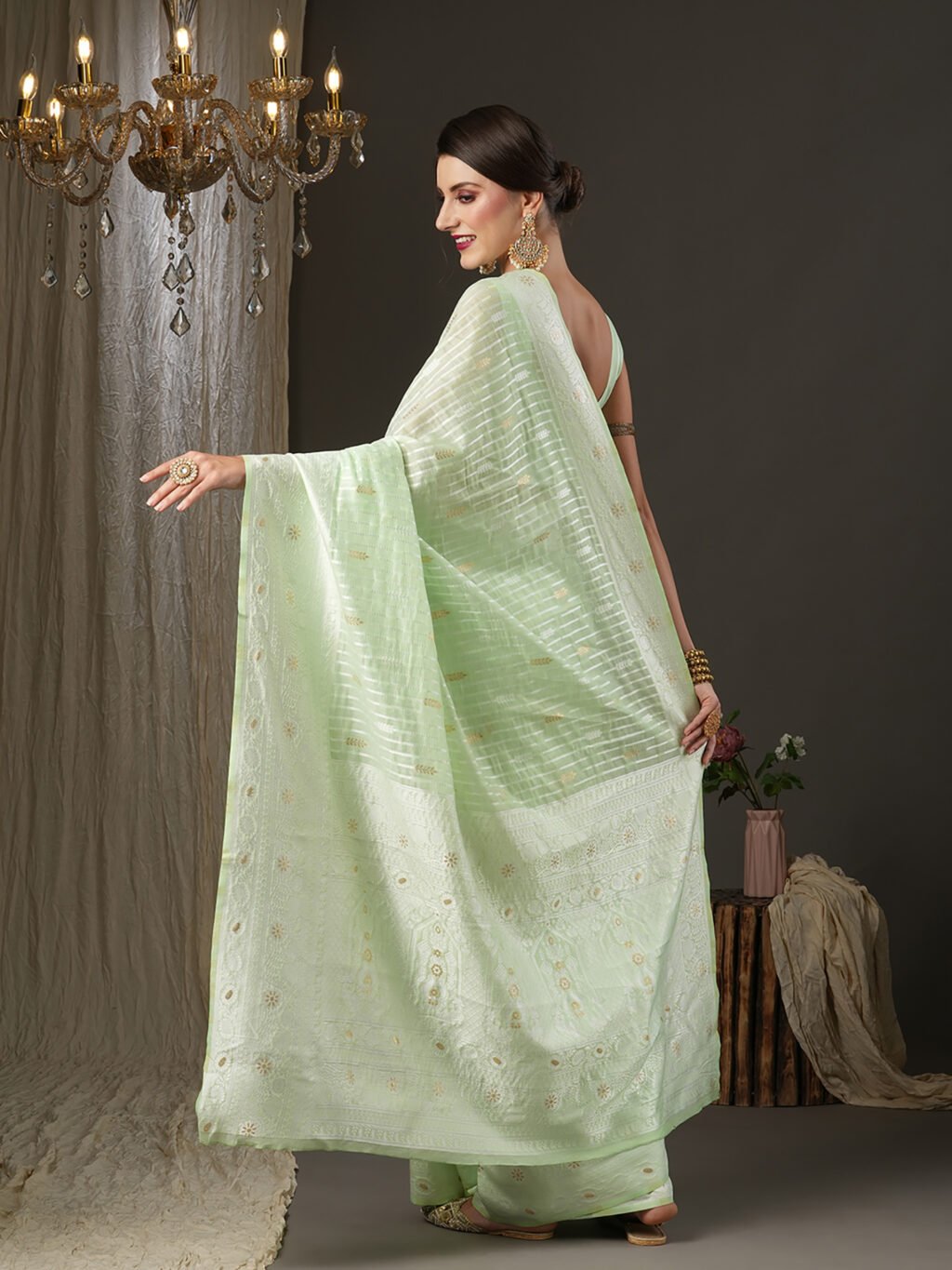 showcasing the beauty and craftsmanship of Party Wear Saree.