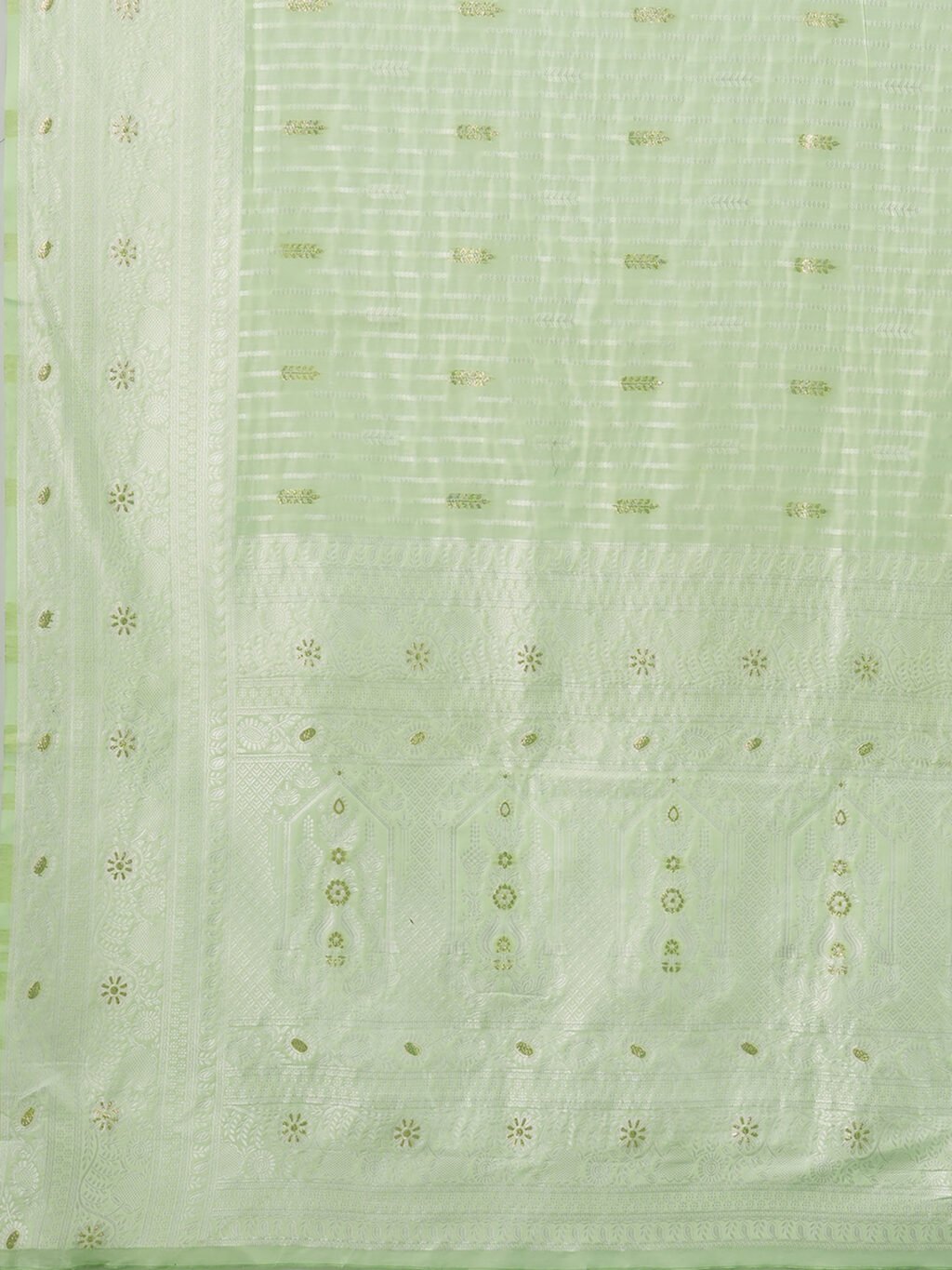 Green Silk Saree Cotton Saree - Image 3
