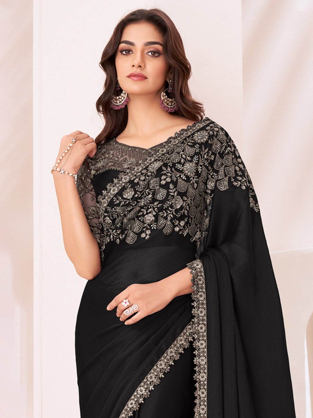 partywear designer saree for festive occasions