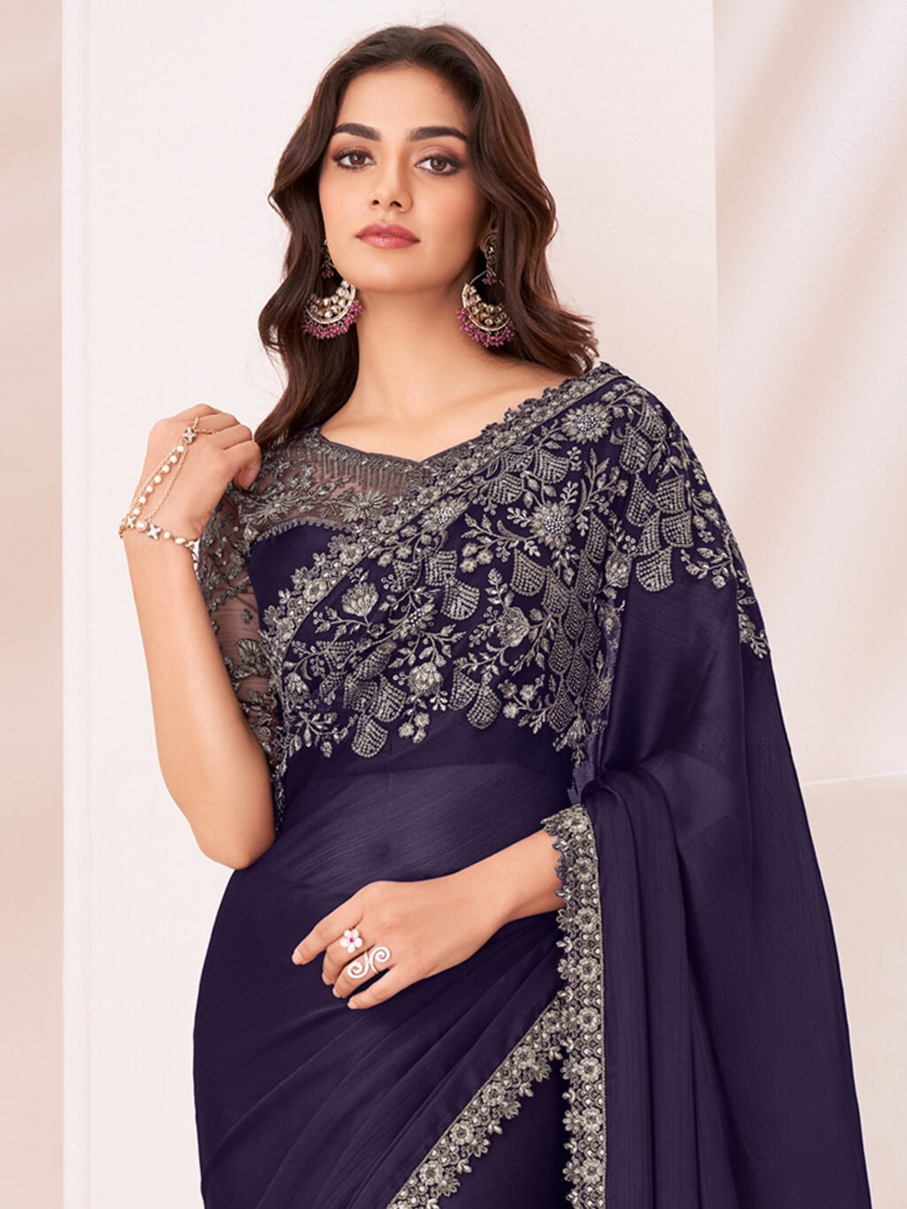 partywear designer saree for festive occasions