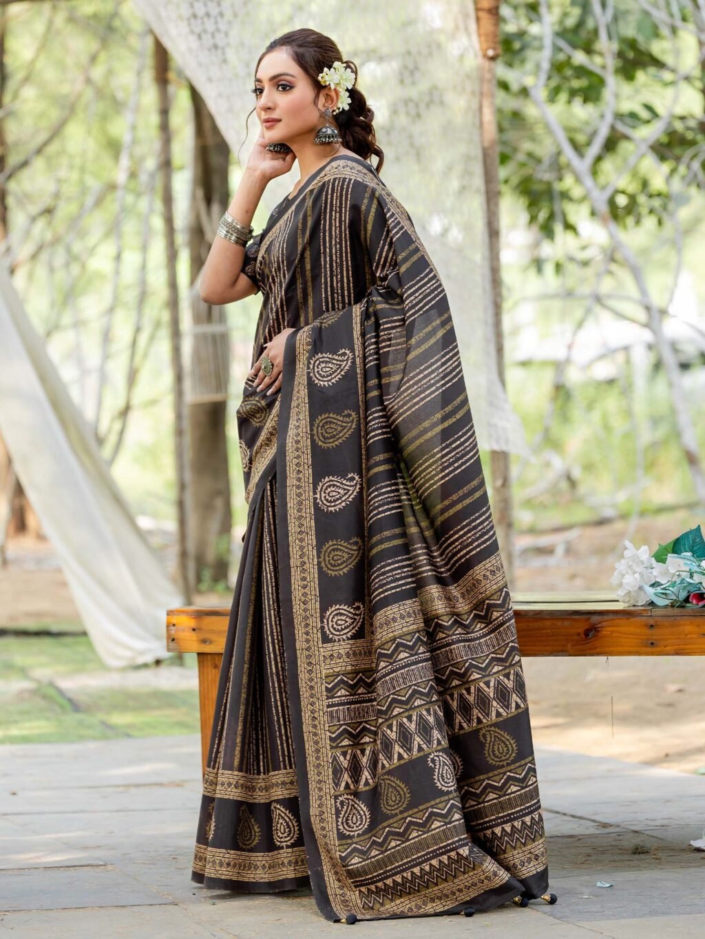 partywear designer saree for festive occasions
