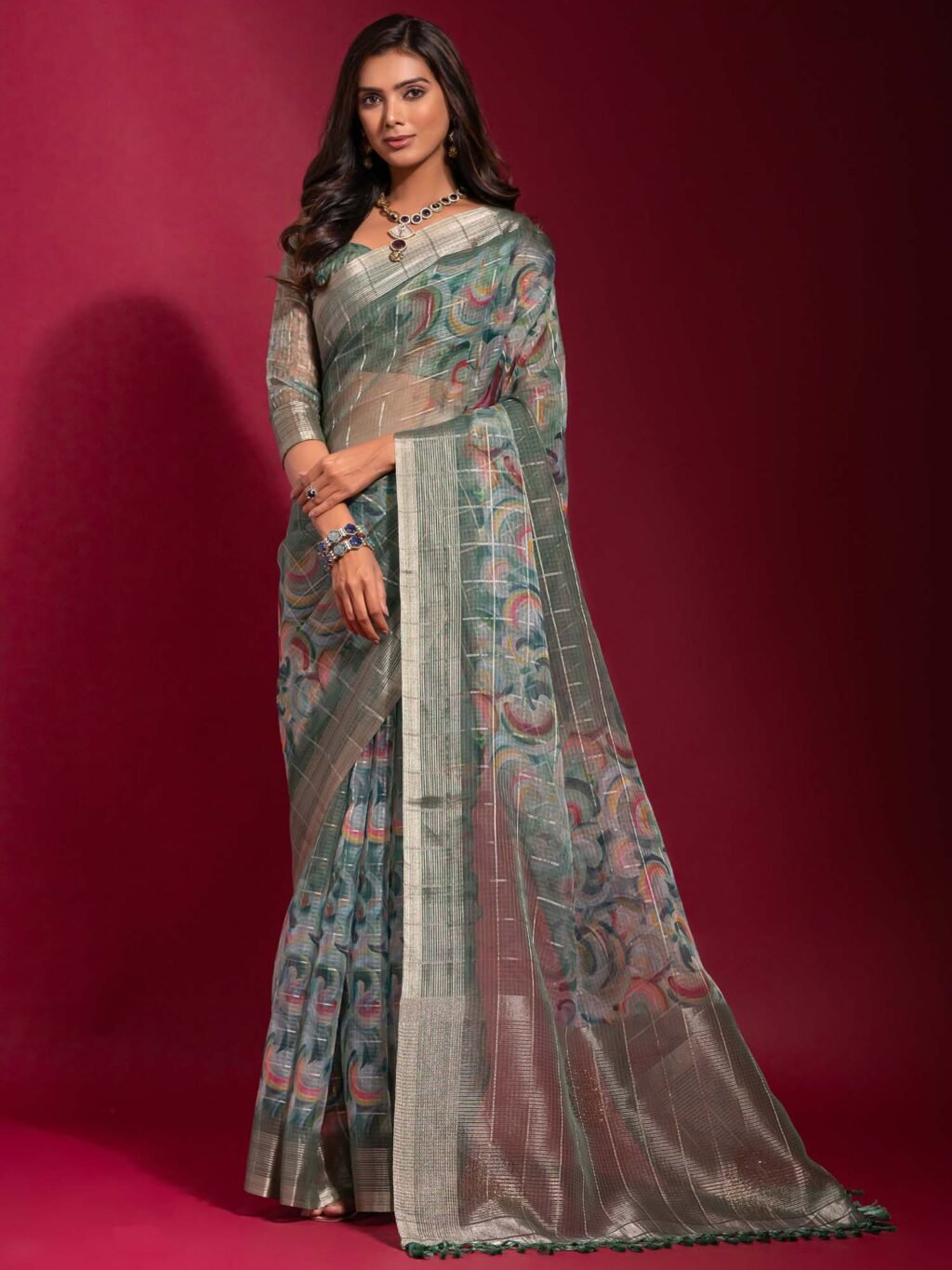 partywear designer saree for festive occasions
