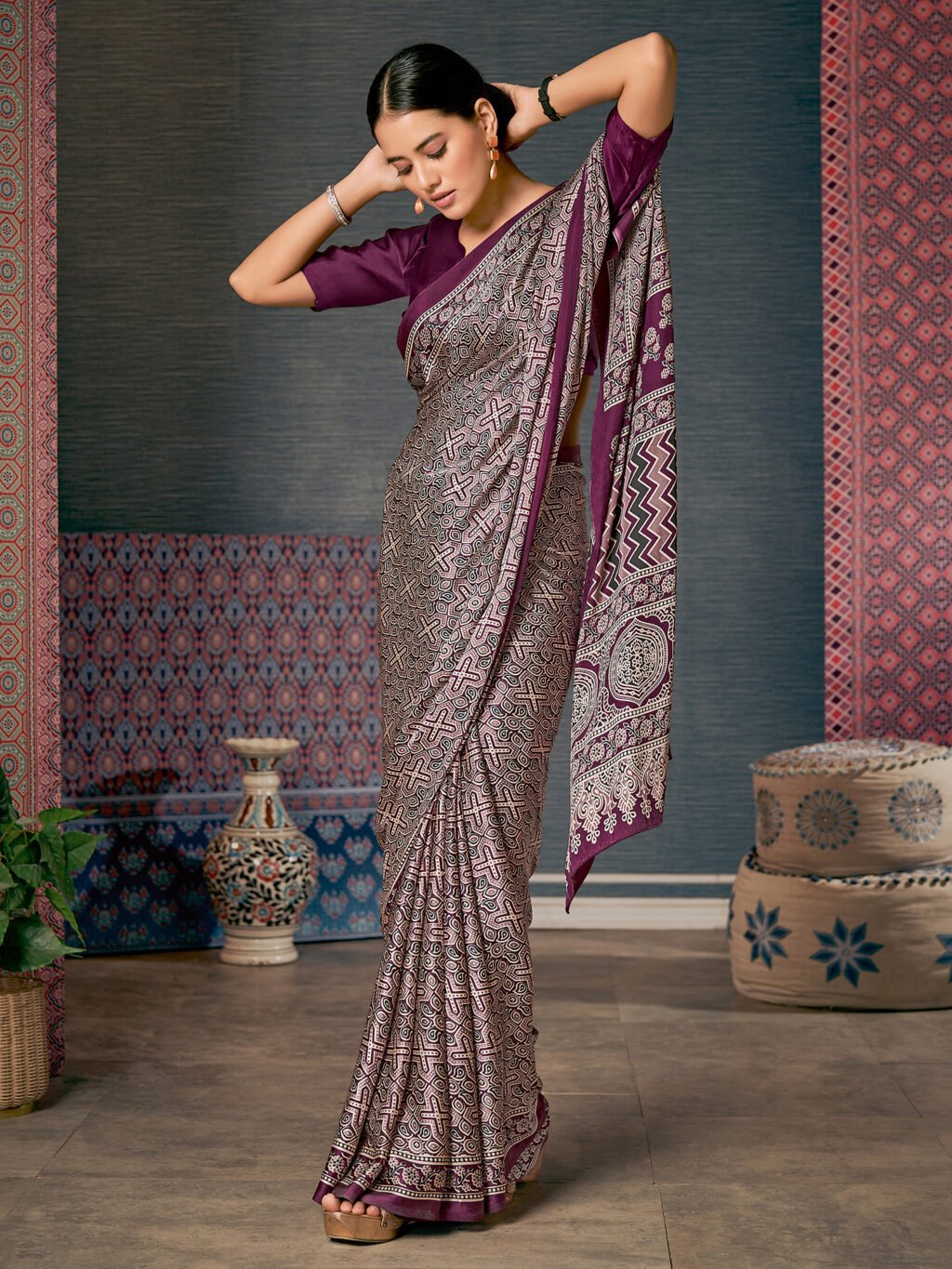partywear designer saree for festive occasions