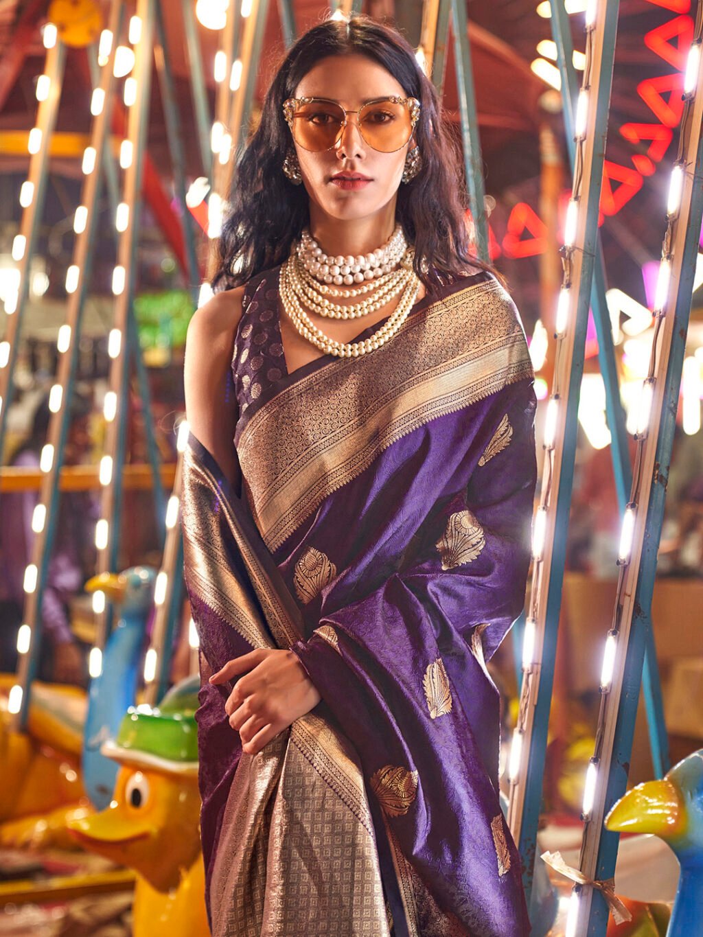 partywear designer saree for festive occasions