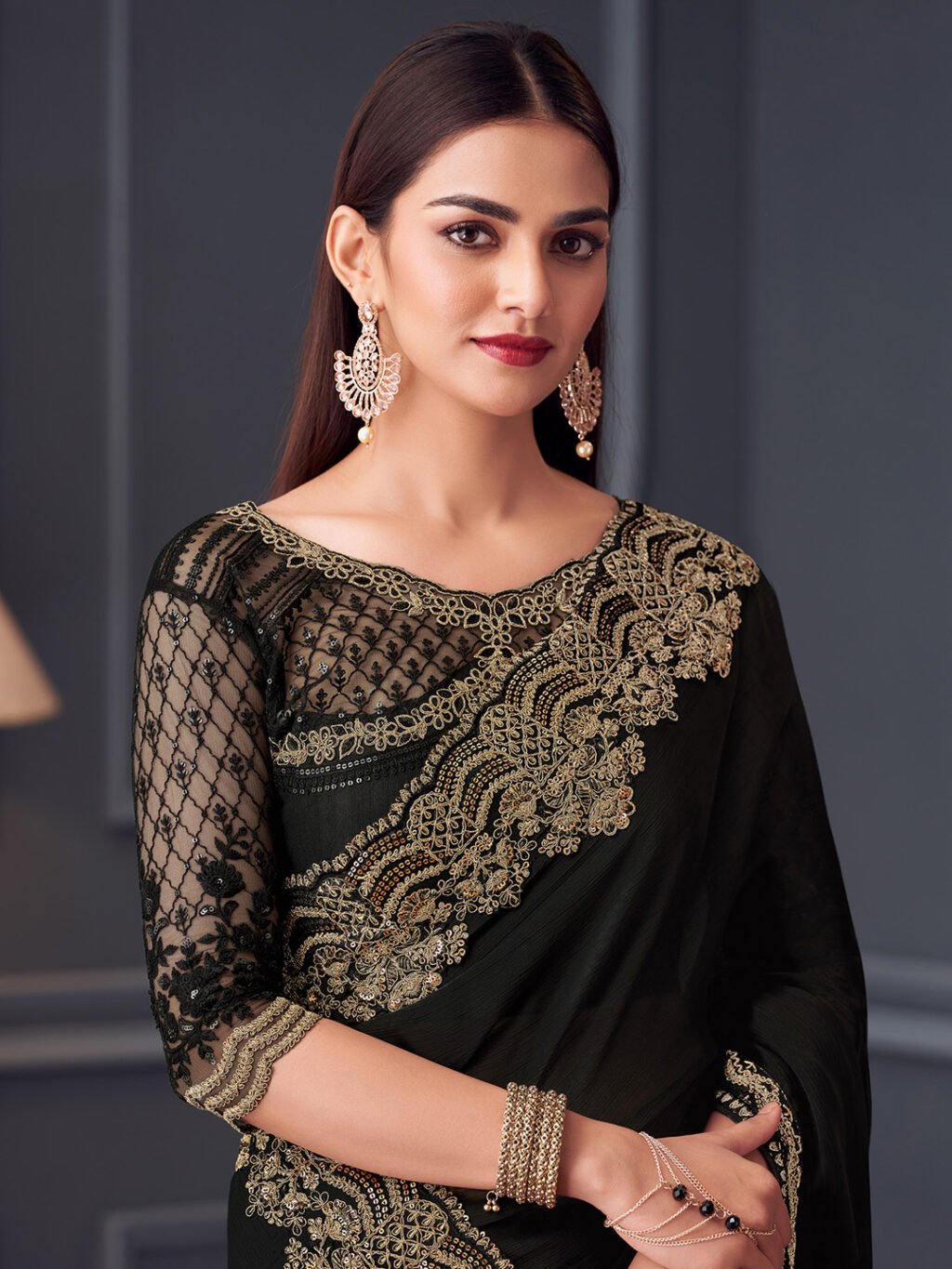 partywear designer saree for festive occasions