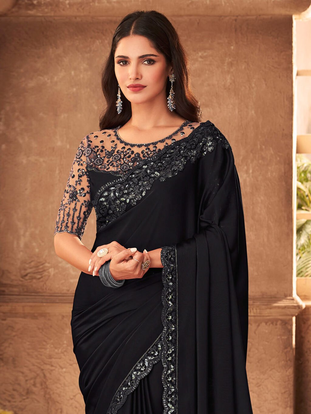 partywear designer saree for festive occasions